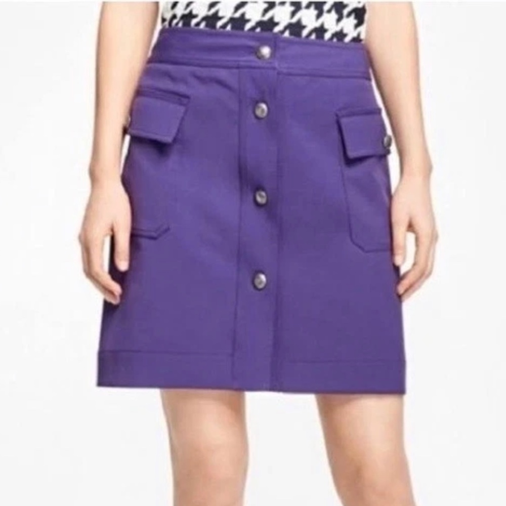 Brooks Brothers Red Fleece A-Line Mini Skirt Purple Size 4 Office Casual Travel